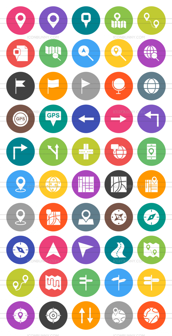 600x1171 Maps Navigation Flat Round Icons