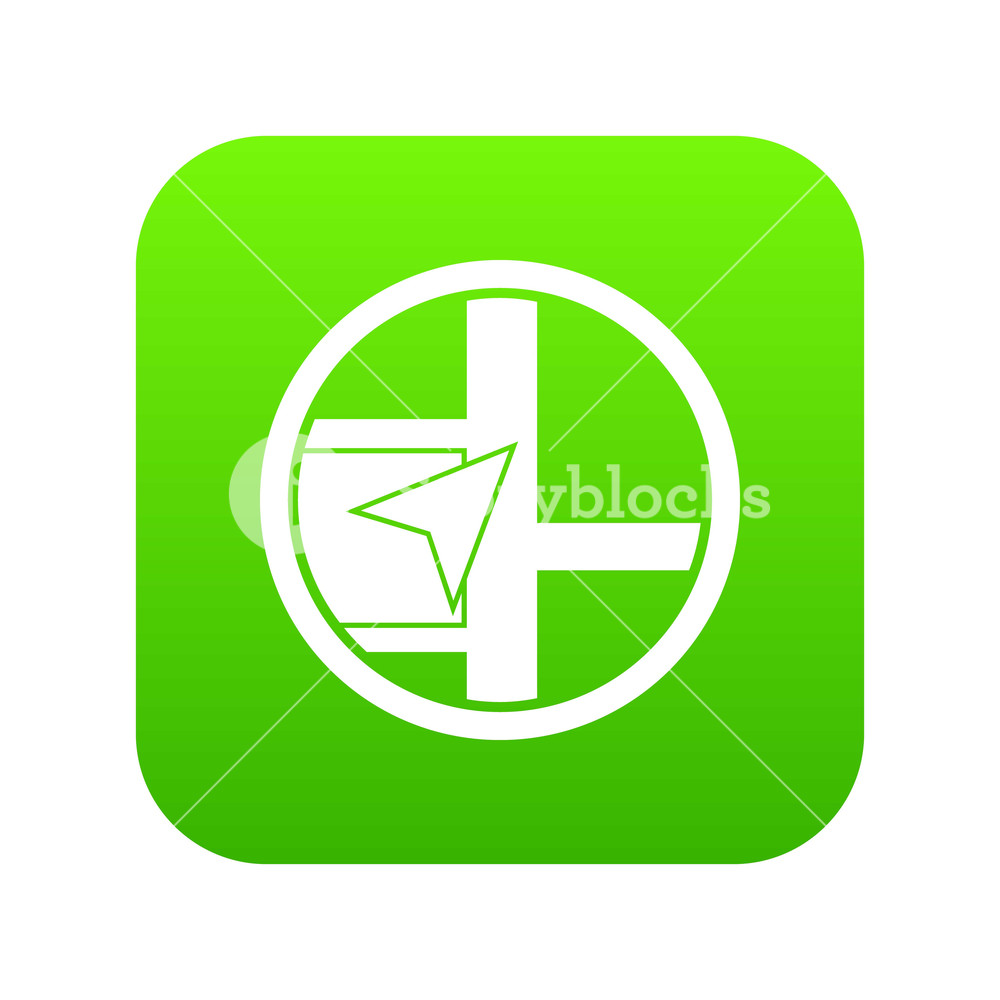 1000x1000 Map Navigation Icon Digital Green For Any Design Isolated On White