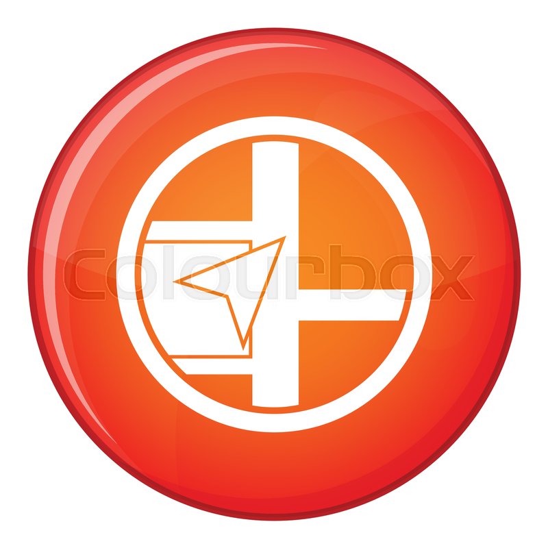 800x800 Map Navigation Icon In Red Circle Stock Vector Colourbox