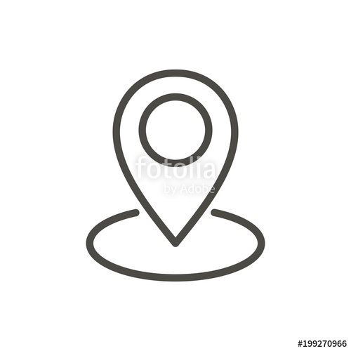 500x500 Map Point Icon Vector Outline Pointer, Line Navigation Symbol