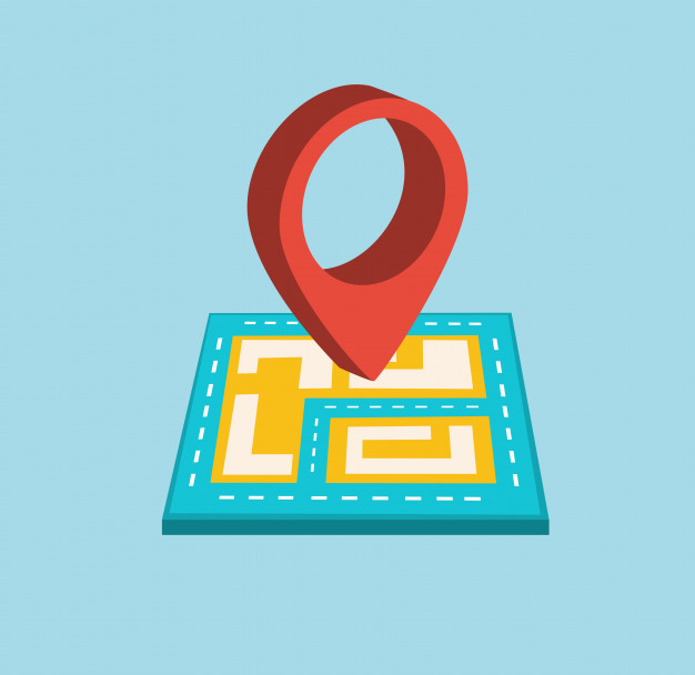 626x608 Navigation Icon Style Flat With A Map And A Pin Vector Premium