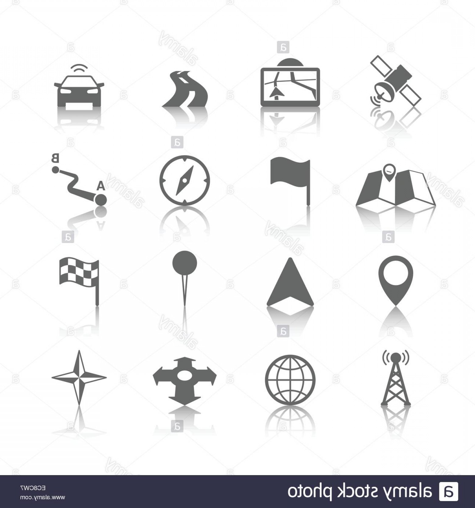 1560x1668 Stock Photo Navigation Icons Set Of Globe Road Map Flag Car
