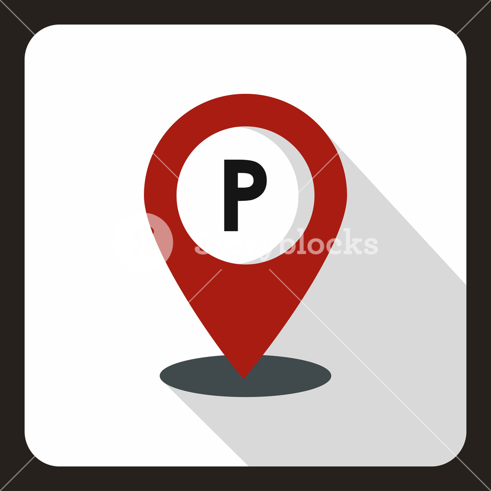 1000x1000 Parking, Map Pn Flat Illustration Of Map Pin Vector Icon