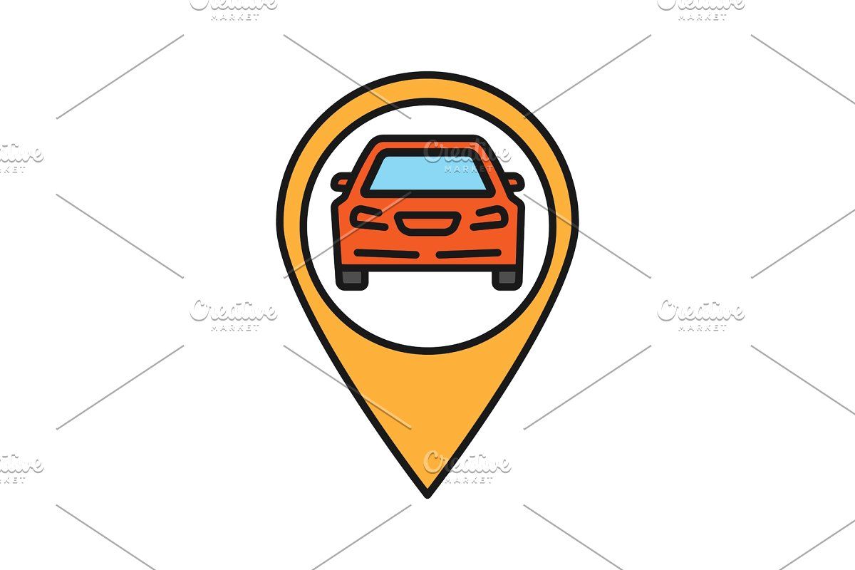 1200x800 Map Pinpoint With Car Inside Icon Icons Map Icons, Icon Design