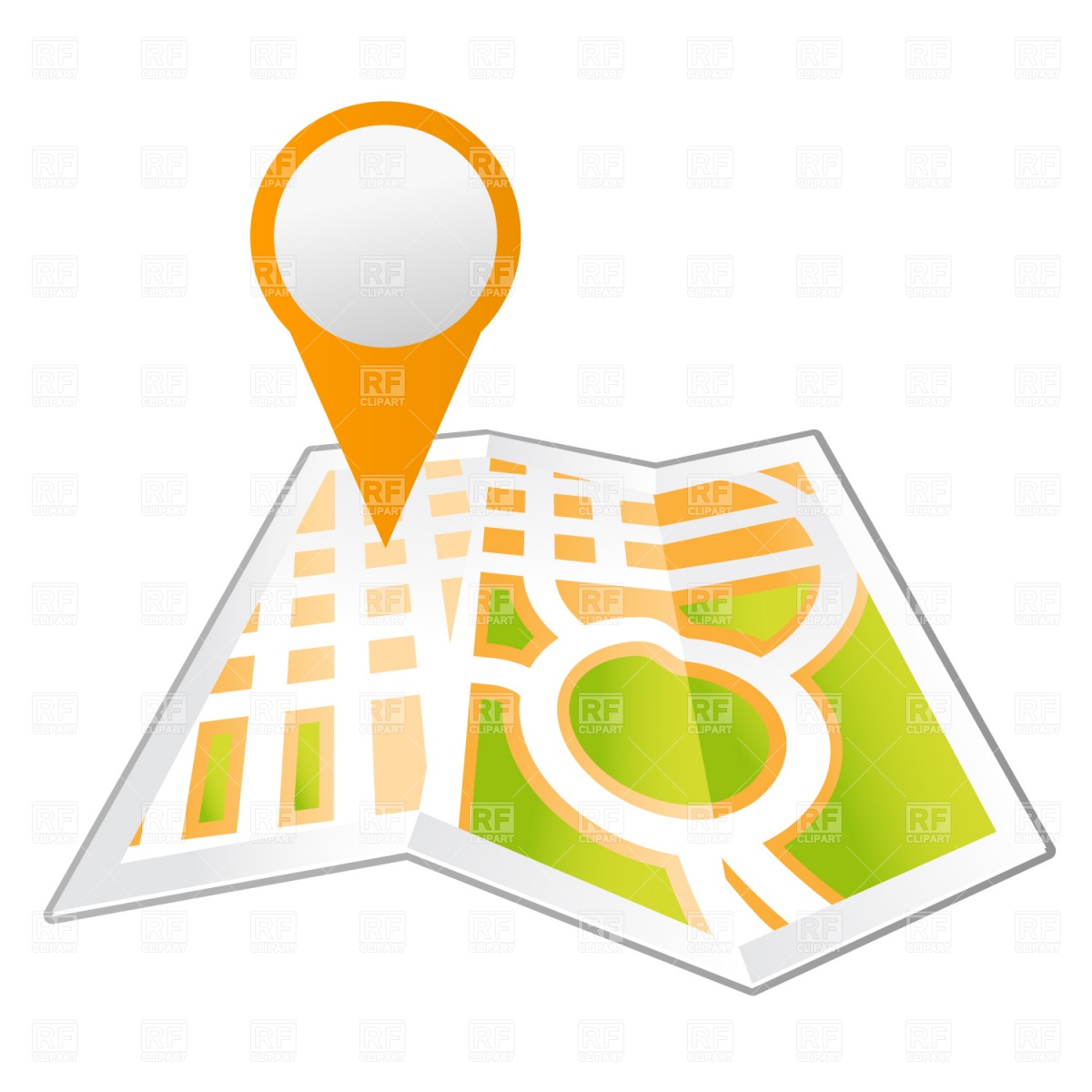 1200x1200 City Map With Pinpoint Vector Image Of Signs, Symbols, Maps