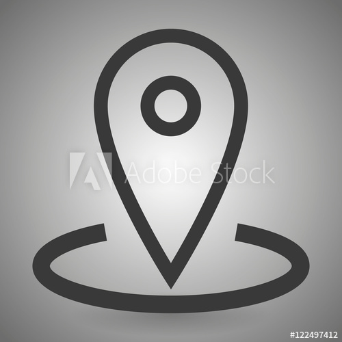 500x500 Pinpoint Linear Icon Geo Location Map Mark Pin Point Contour