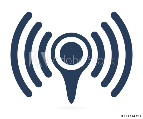 500x417 Wifi Pinpoint Isolated Icon Wifi Map Point Sign, Vector