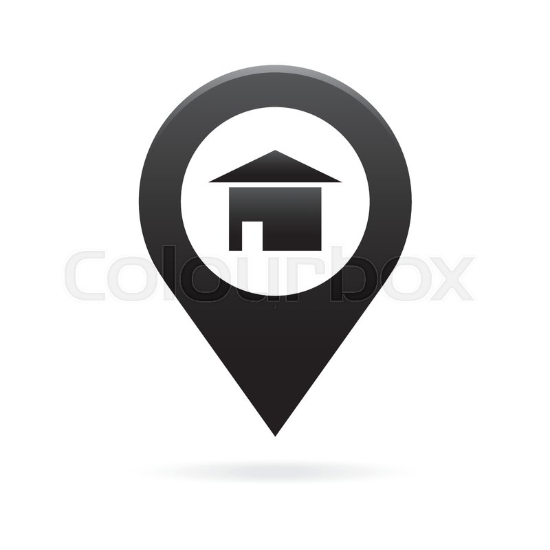 800x800 Home, House Map Pointer Icon Marker Stock Vector Colourbox