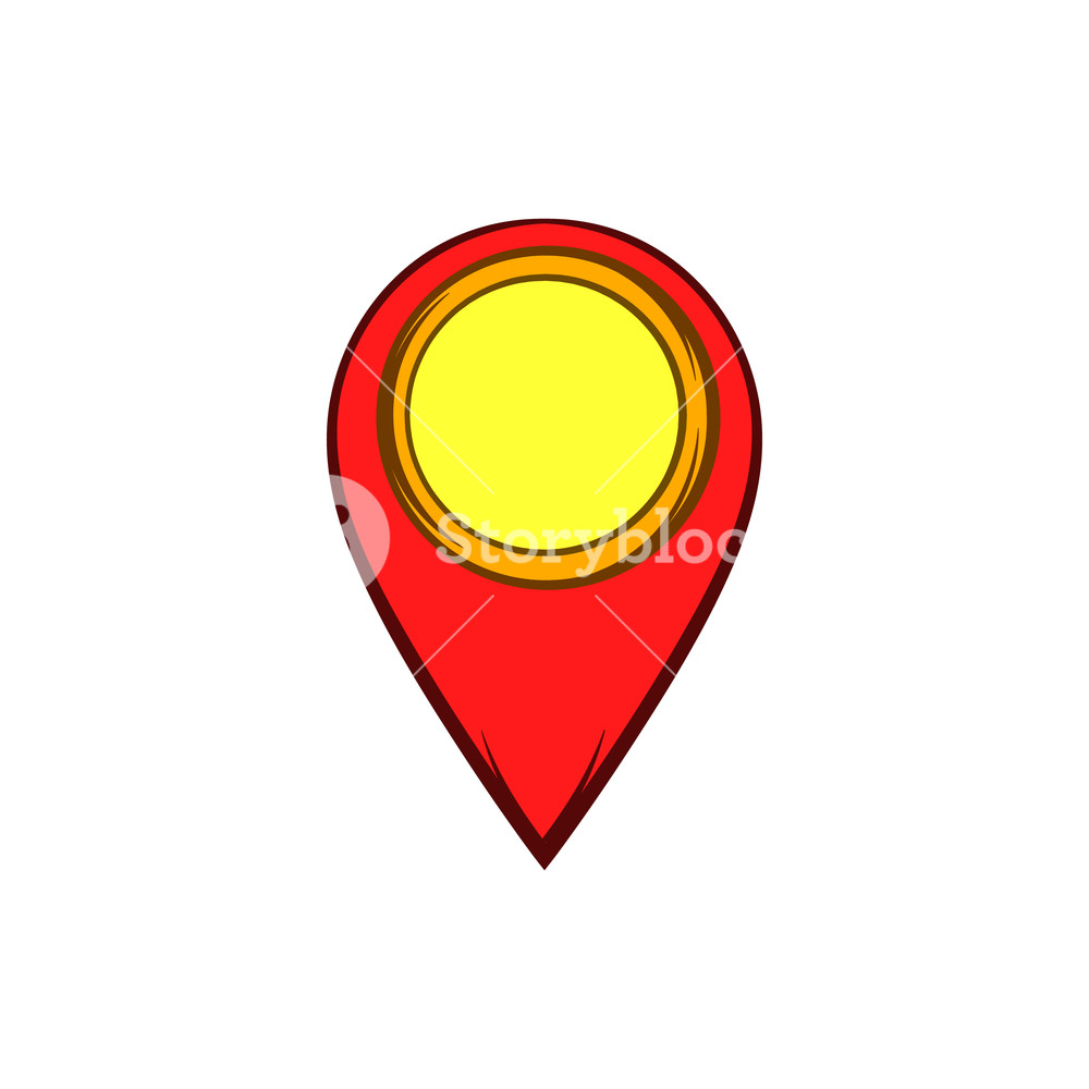 1000x1000 Map Pointer Icon In Cartoon Style On A White Background Royalty