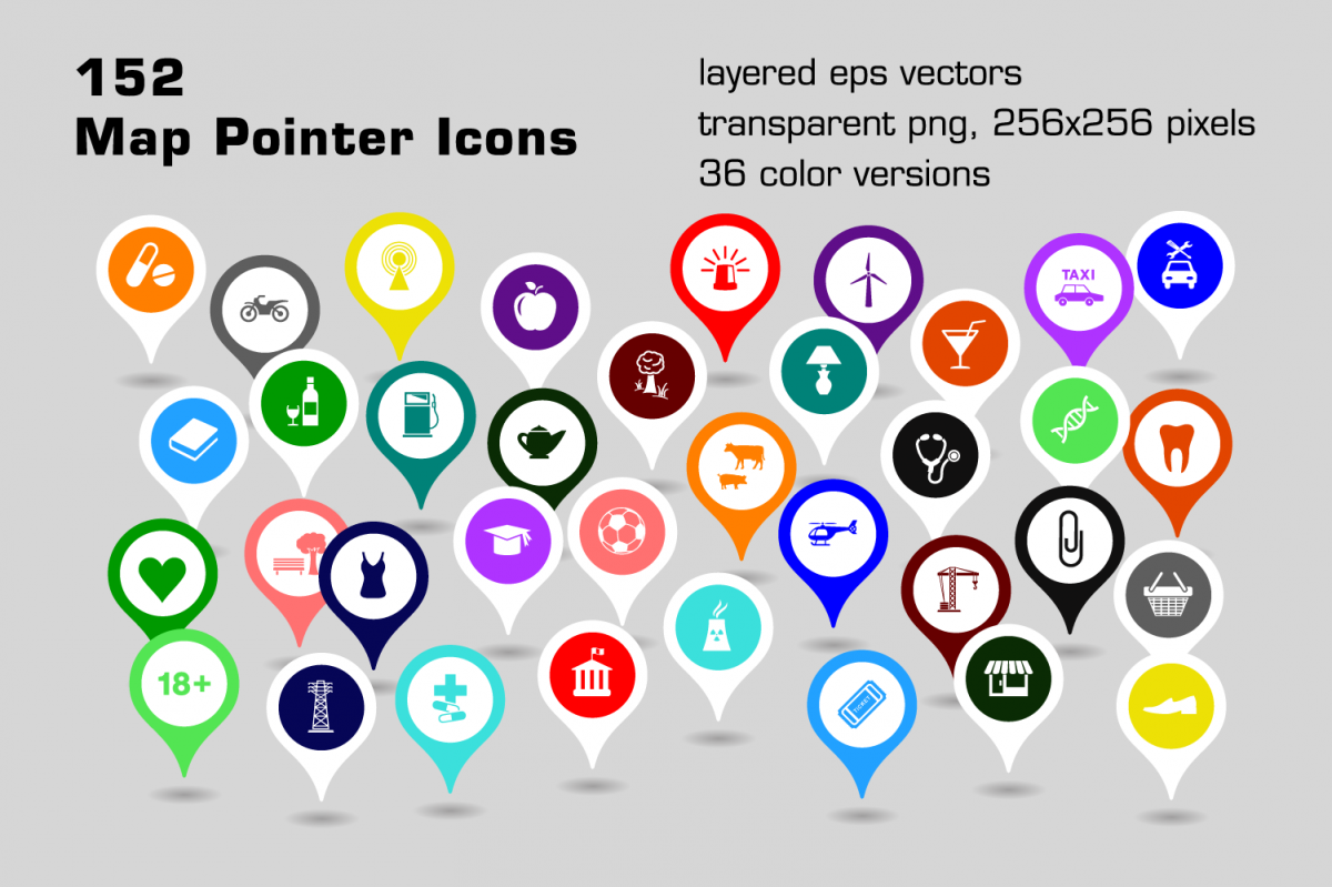 1200x799 Map Pointer Icons