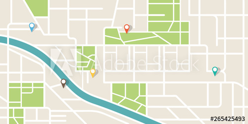 500x250 City Map Navigation Gps Navigator Point Marker Icon Top View