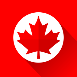 250x250 Red And White Maple Leaf Icon Sticker