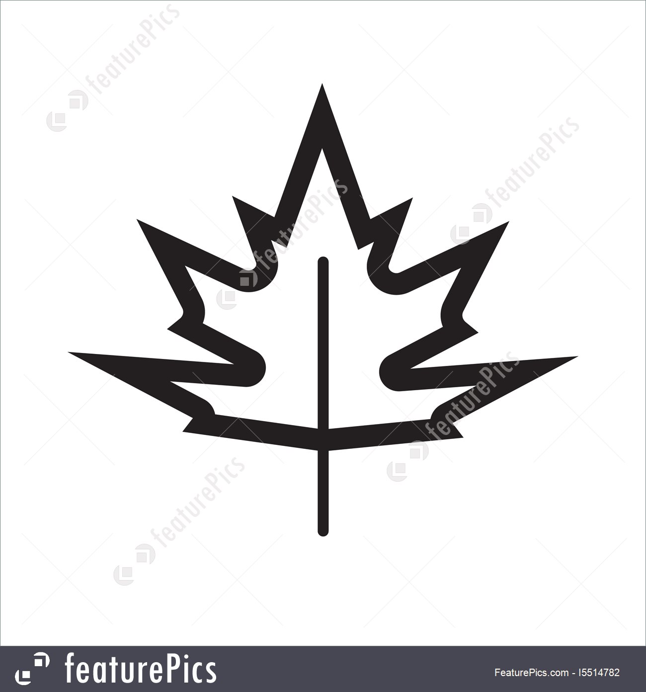 1300x1392 Thin Line Maple Leaf Icon Illustration