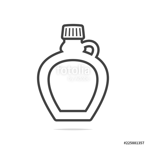 500x500 Maple Syrup Bottle Line Icon Vector Stock Image And Royalty Free