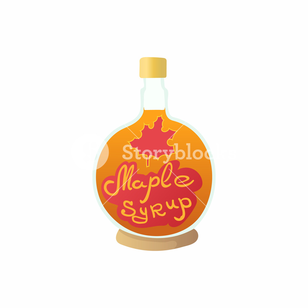 1000x1000 Maple Syrup Icon In Cartoon Style Isolated On White Background