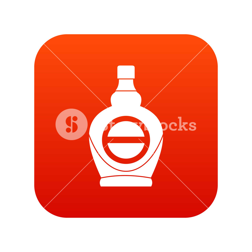 1000x1000 Maple Syrup In Glass Bottle Icon Digital Red For Any Design