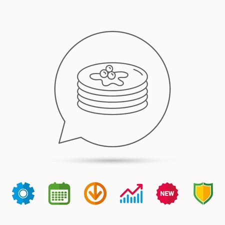 450x450 Pancakes Icon American Breakfast Sign Food With Maple Syrup