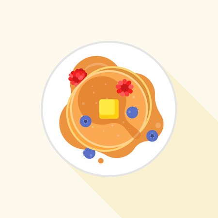 450x450 Pancake Icon It Aerial View With Maple Syrup, Butter, Blueberry