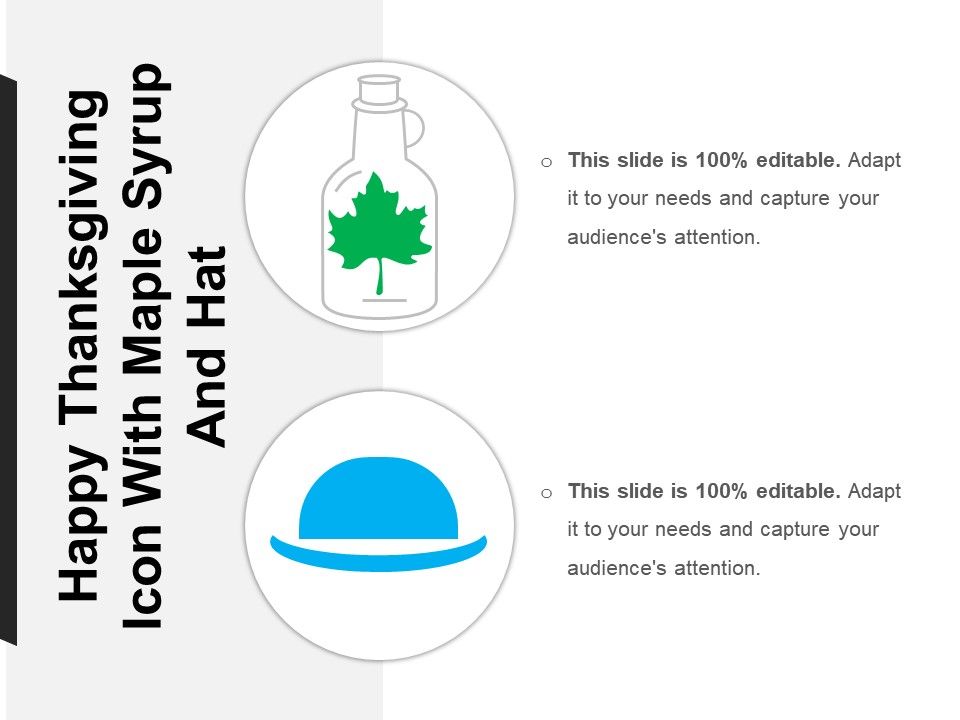 960x720 Happy Thanksgiving Icon With Maple Syrup And Hat Presentation