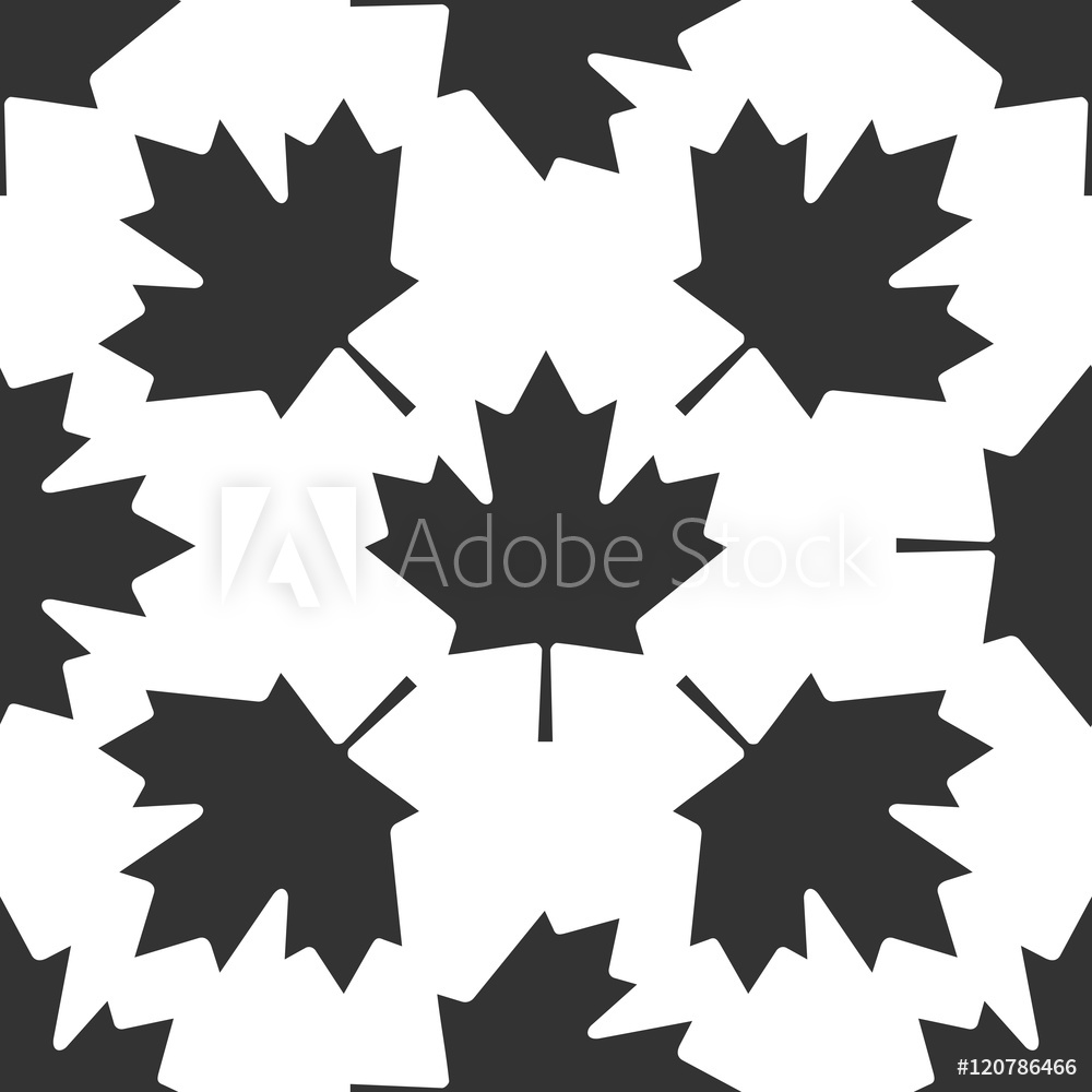 1000x1000 Photo Art Print Canadian Maple Leaf Icon Pattern On White