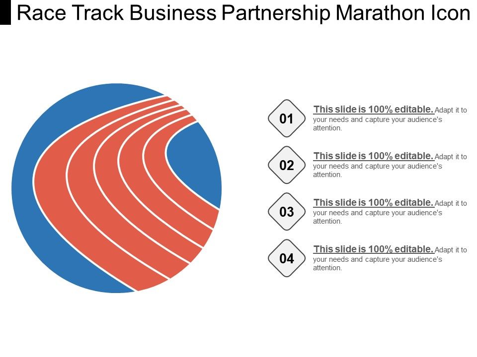 960x720 Race Track Business Partnership Marathon Icon Powerpoint Slides