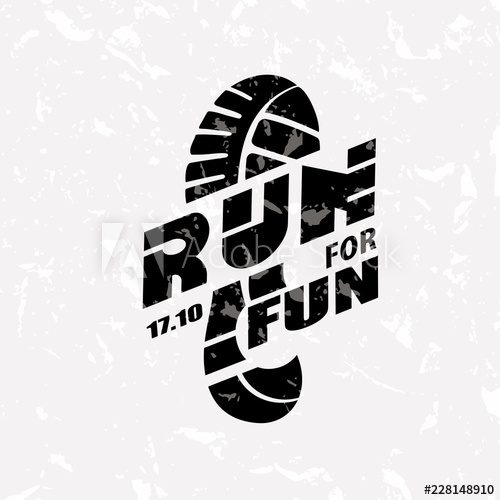500x500 Run Symbol In Grunge Style, Marathon Icon, Poster And Logo