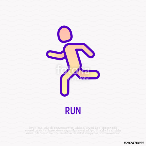 500x500 Running Man Thin Line Icon Marathon Runner Modern Vector