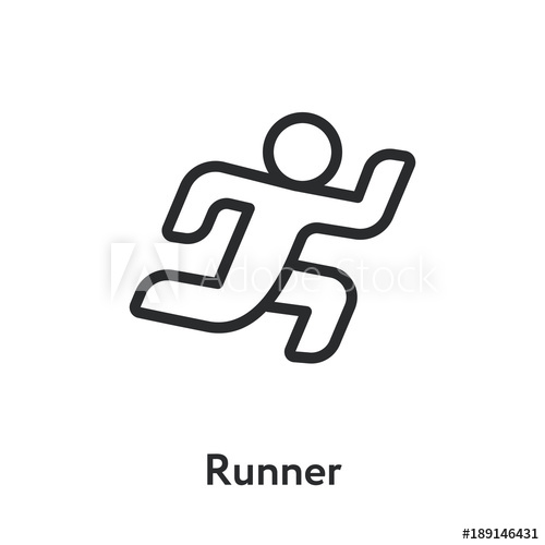 500x500 Geometric Running Man Sprinter Marathon Minimal Flat Line Outline