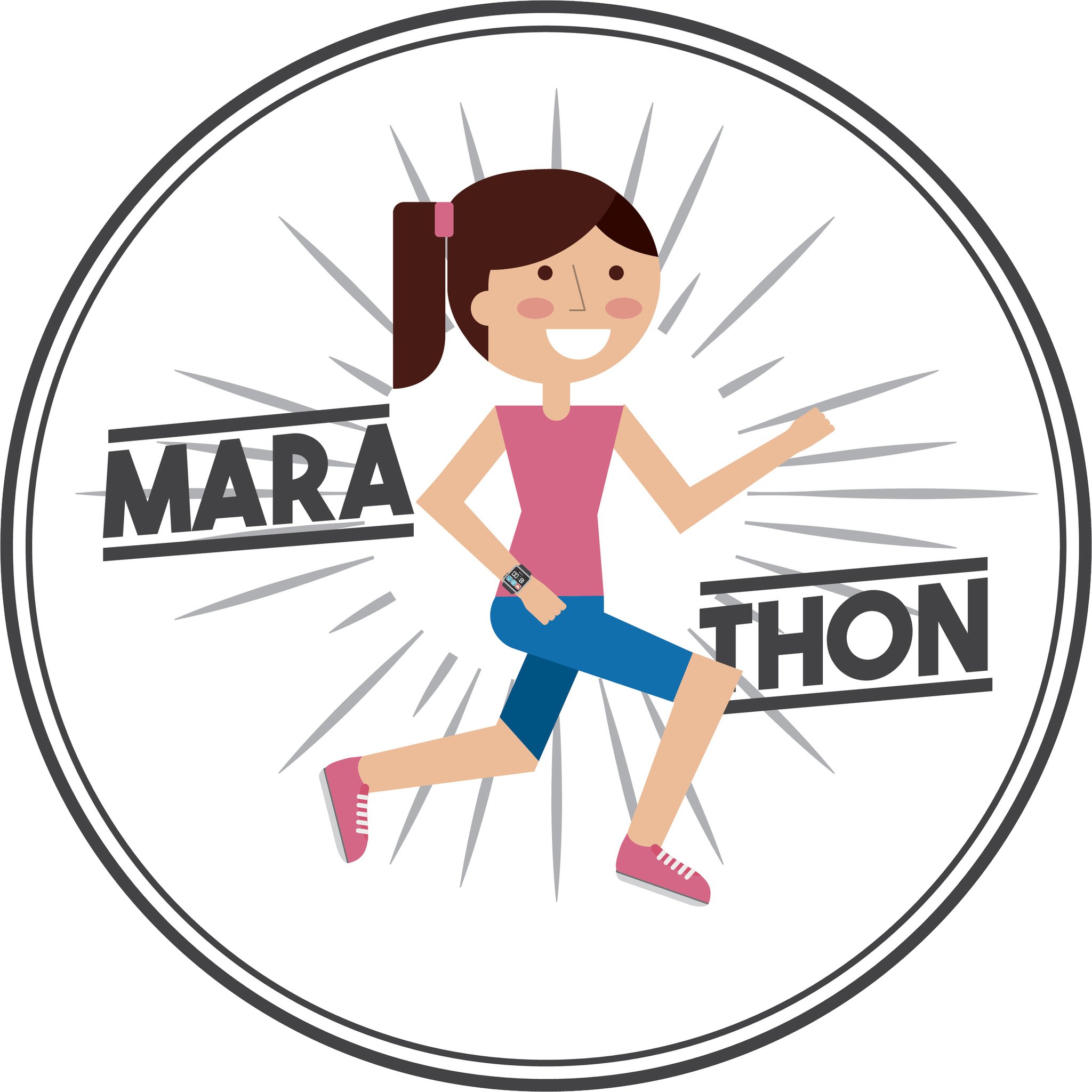 2048x2048 Happy Marathon Runner Athlete Cartoon Icon Border Around Image As