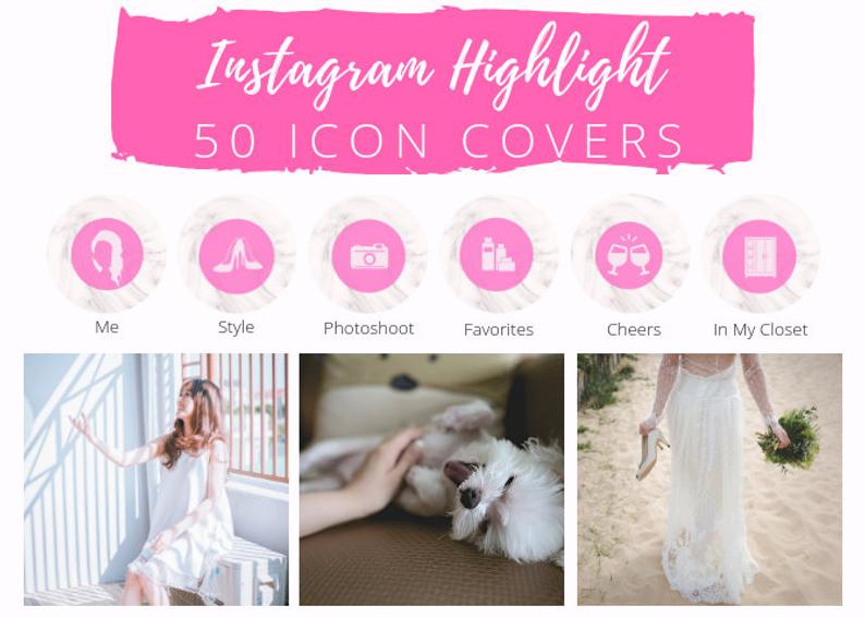 794x567 Instagram Story Highlight Icons Hot Pink Marble Icon Etsy