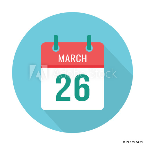 500x500 March Calendar Icon Flat Reminder, Date, Holiday