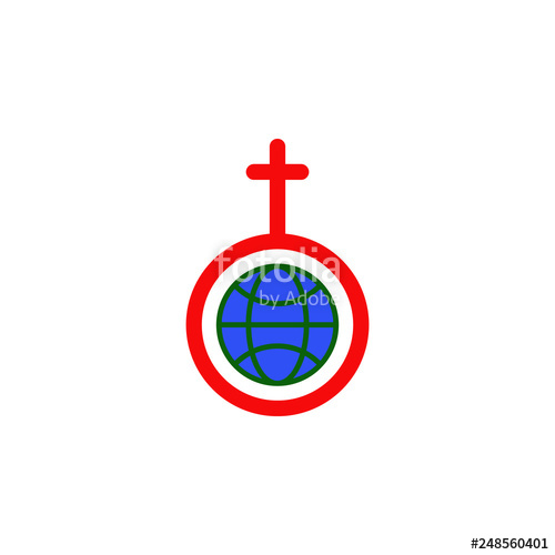 500x500 World, Woman Symbol, Feminism Color Icon Element Of March Icon