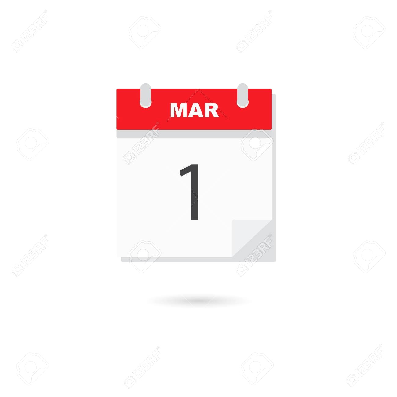 1300x1300 March Vector Flat Daily Calendar Icon
