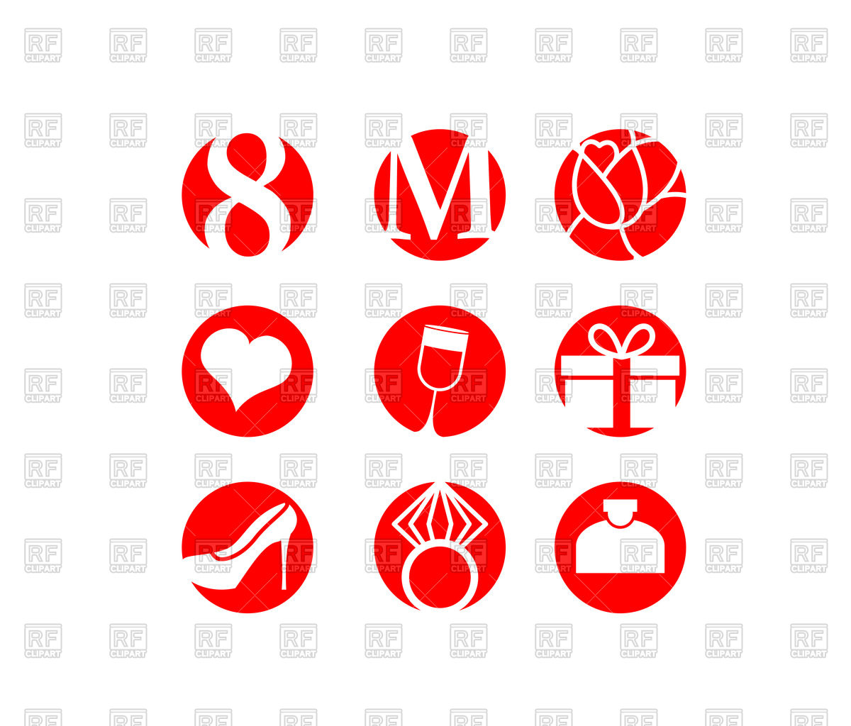 1200x1024 March, Icon Set, International Women's Day Vector Image