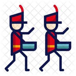 256x256 Marching Band Drum Icon Of Colored Outline Style