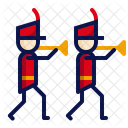 256x256 Marching Band Trumpet Icon Of Colored Outline Style