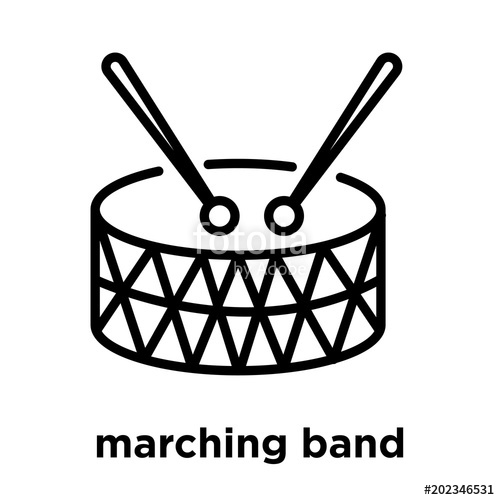 500x500 Marching Band Icon Isolated On White Background Stock Image