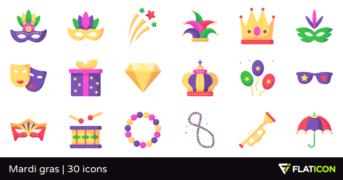 1200x630 Mardi Gras Free Icons