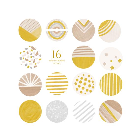 570x570 Instagram Story Highlight Icons Marigold Mustard Yellow Orange Etsy