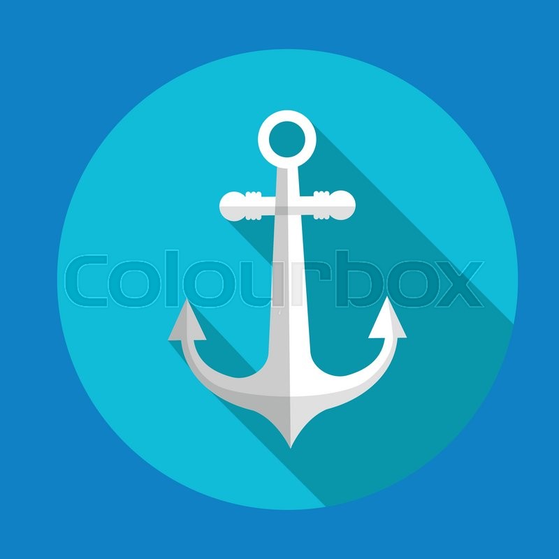 800x800 Anchor Marina Icon Logo Flat Vector Stock Vector Colourbox
