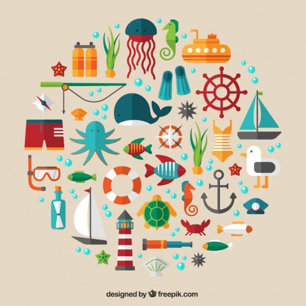 Marine Icons Of Summer Vector Free Download 626x626 Marine Icons Of Summer Vector Free Download