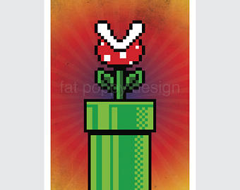 340x270 Super Mario Brothers Icons Bit Poster Print Etsy