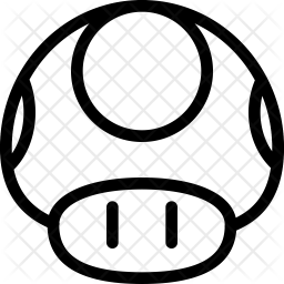 256x256 Mario Mushroom Icon Of Line Style