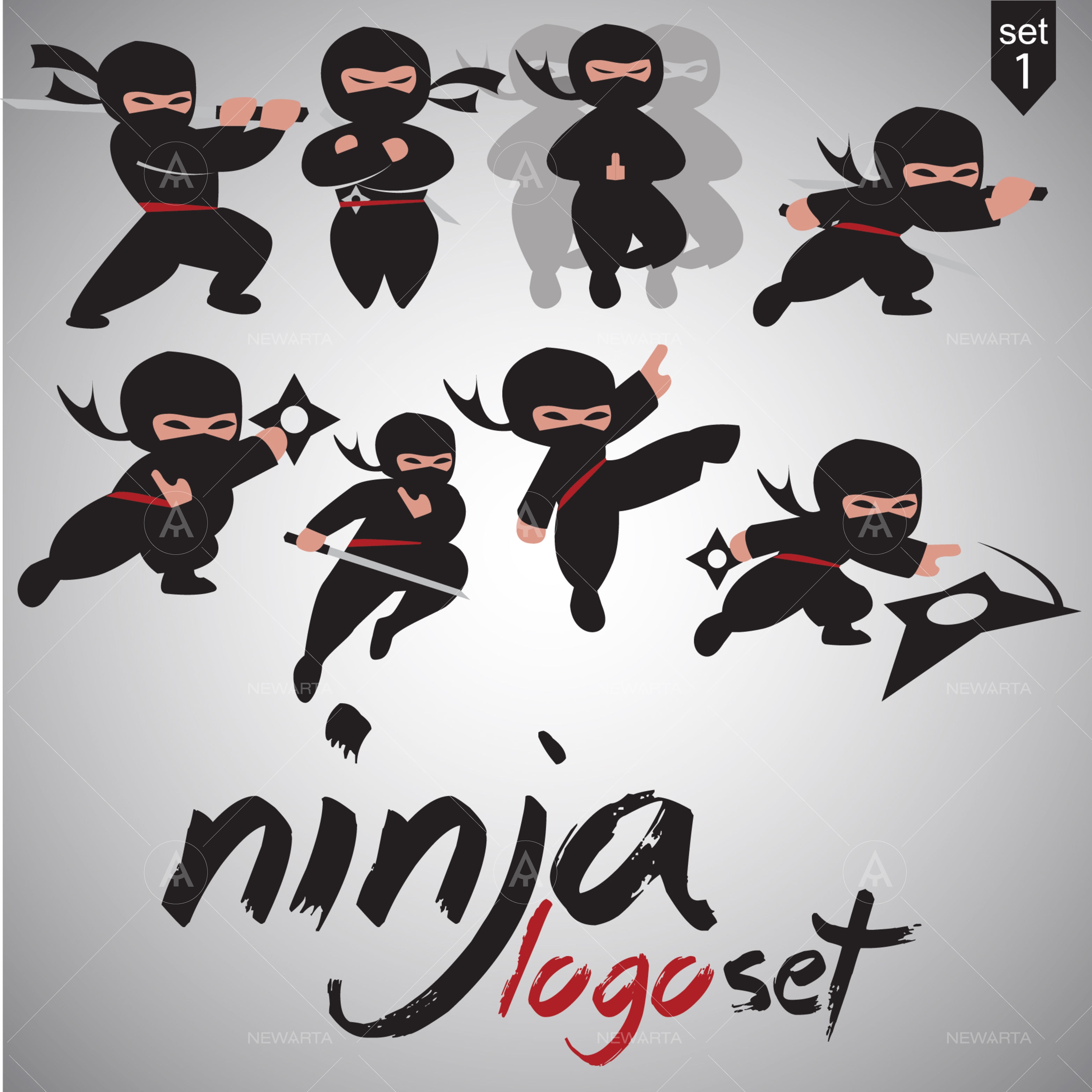 3128x3128 Ninja Logo Set