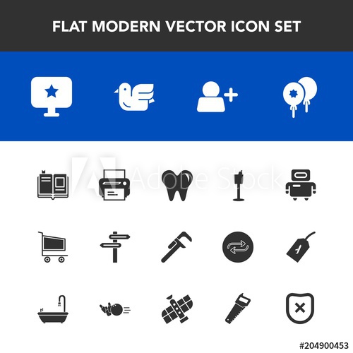 500x500 Modern, Simple Vector Icon Set With Wildlife, Android, Retail