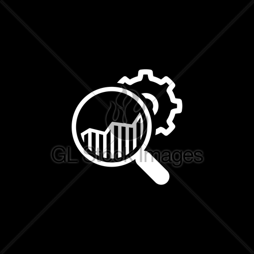 500x500 Market Research Icon Flat Design Gl Stock Images