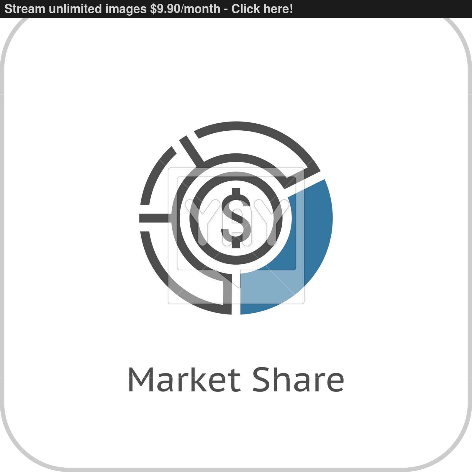 1600x1600 Market Share Icon Business Concept Flat Design Vector