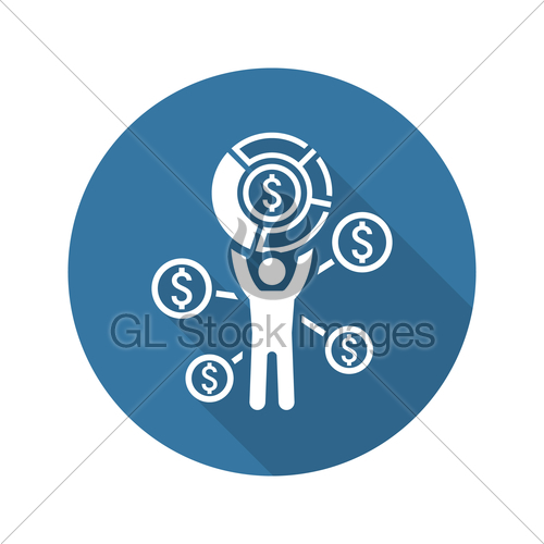 500x500 Market Share Icon Business Concept Flat Design Gl Stock Images