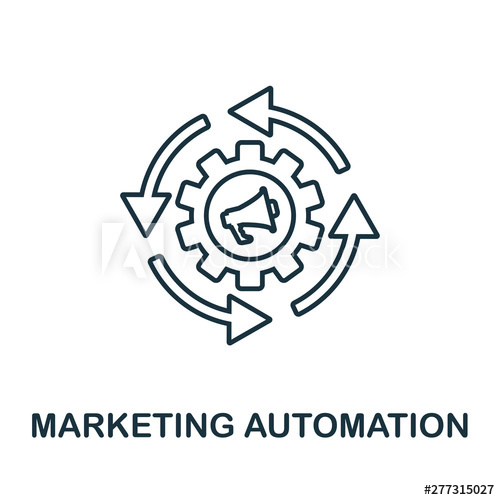 500x500 Marketing Automation Outline Icon Thin Line Concept Element