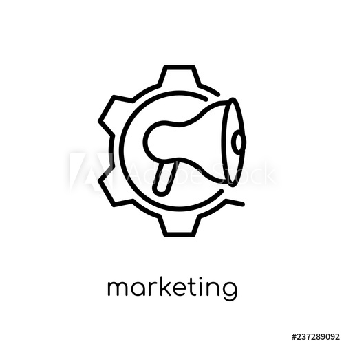 500x500 Marketing Automation Icon Trendy Modern Flat Linear Vector